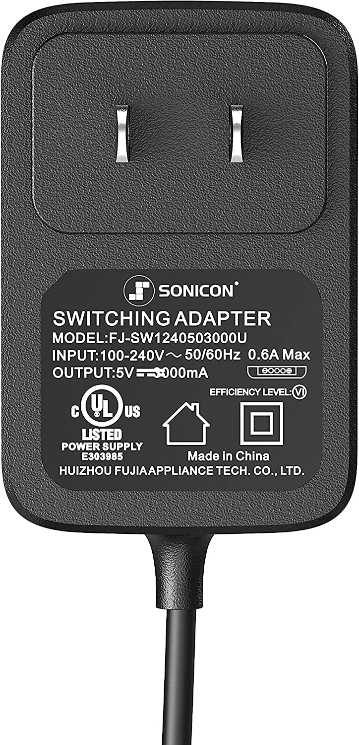 Sonicon Power Supply Charger AC Adapter Cord 5V 3A PSU Micro USB Type C 3.3ft w/ Power On/Off Switch & USB C Adapter for Raspberry Pi 3 Pi 4 Pi 2 Pi Zero Pi Model B B+ A+ Plus Pi 400 Overclock - UL Listed - Game Gear
