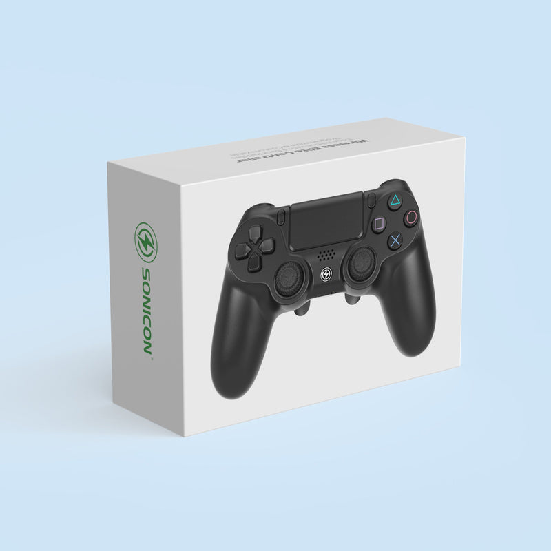 Sonicon Wireless PS4 Elite Controller w/ 4 Remappable Back Paddles, Customized Modded PlayStation 4 DualShock Joystick Gamepad Gaming Controller for PS4, PC, Switch, Raspberry Pi Retropie Emulators - Game Gear