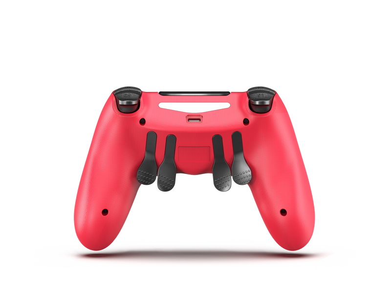 Sonicon Wireless PS4 Elite Controller w/ 4 Remappable Back Paddles, Customized Modded Sony PlayStation 4 DualShock Joystick Gamepad Gaming Controller for PS4, PC, Switch, Raspberry Pi Retropie Emulators - Magma Red - Game Gear
